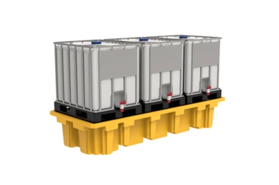IBC kontajnerová paleta - 3 IBC prepravky